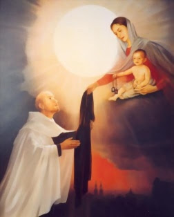 Maryja ofiarowuje szkaplerz karmelitański św. Szymonowi Stockowi