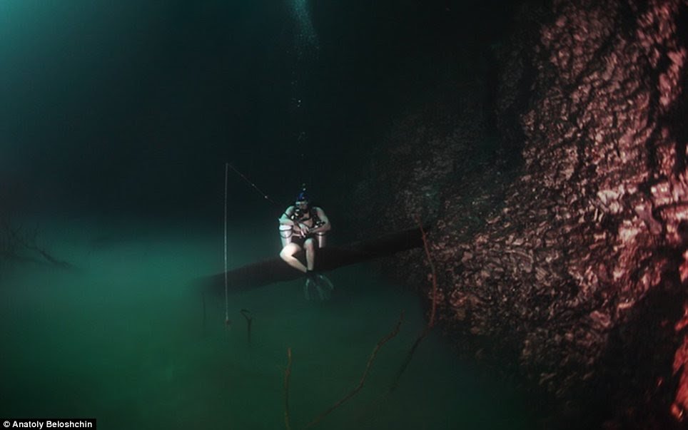 Deep below the surface on Mexico's Yucatan peninsula lies a secret tree-lined river flowing in a water-filled cave