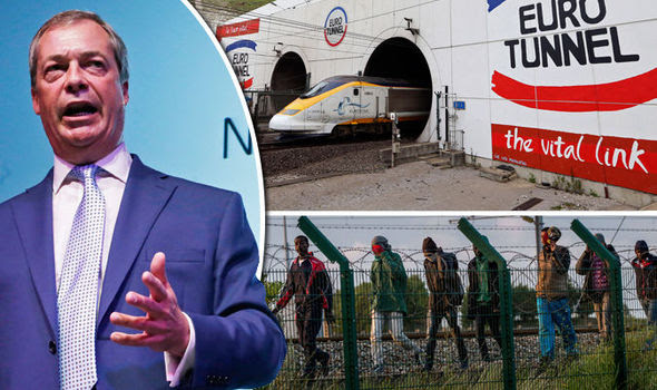 Migrants trying to storm the Eurotunnel