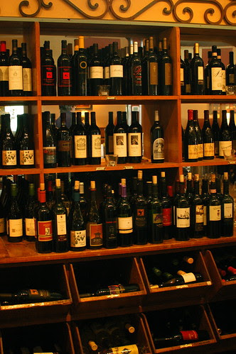 wall of wine