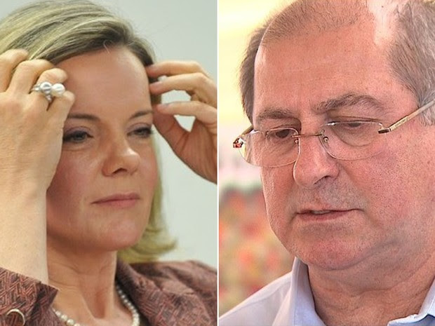 A senadora Gleisi Hoffmann (PT-PR) e o seu marido, o ex-ministro Paulo Bernardo (Foto:  Antonio Cruz / Agência Brasil e Reprodução EPTV)