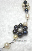 Wire Wrapped Necklace Wire Wrapped Pearl Flower Necklace
