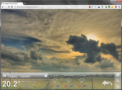 google-chrome weather app