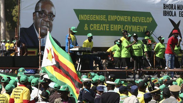 A Zanu-PF poster with indigenise spelt incorrectly