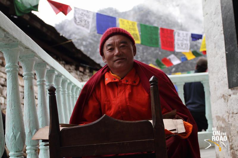 Buddhist Monk - during his prayers at T Gompa