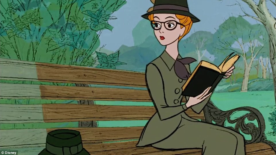 Reading it: In the movie, Anita sits on a park bench to read 