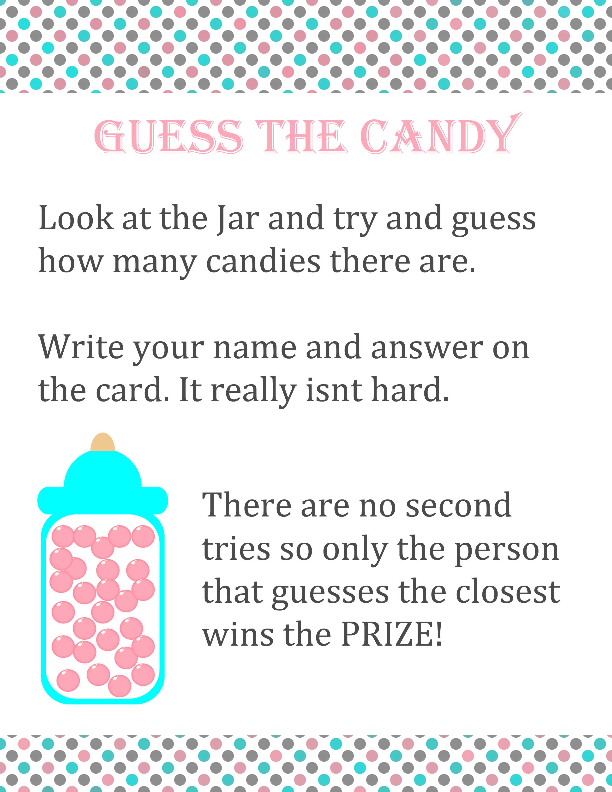 How Many Candies In A Jar Template GUESS HOW MANY SWEETS IN THE JAR 