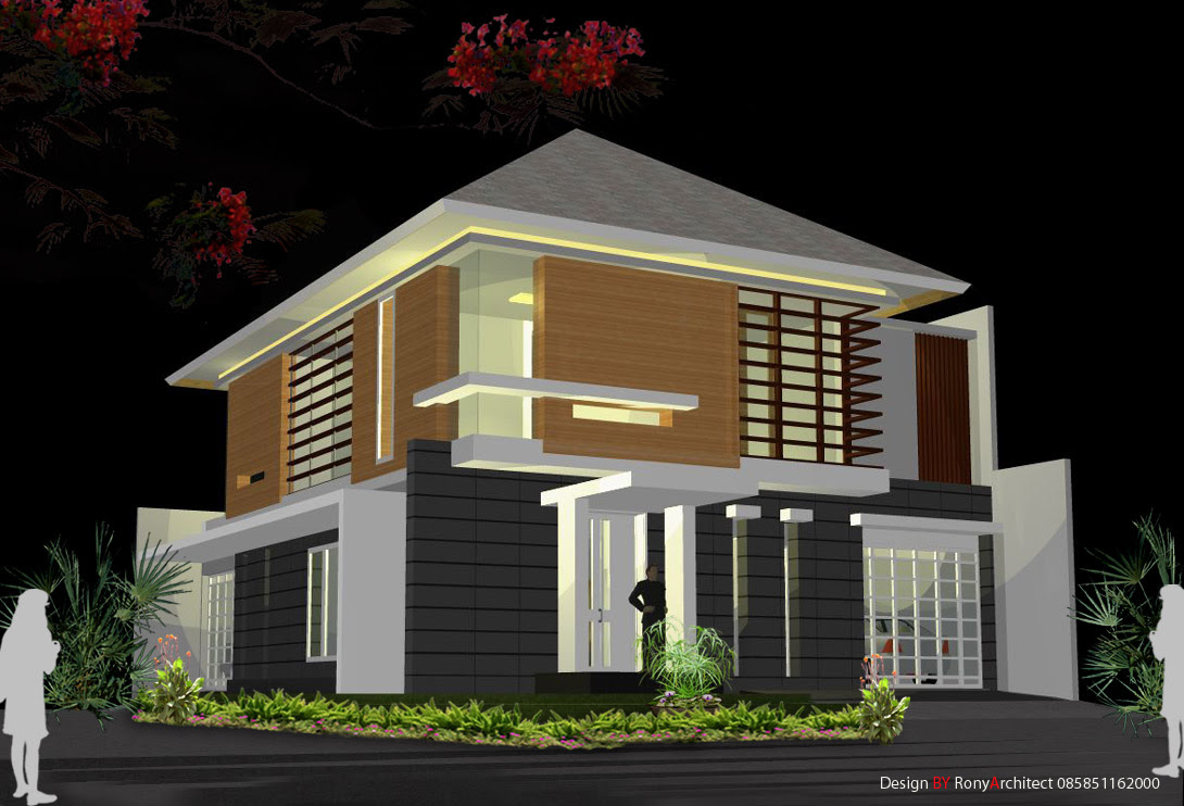 Rumah Pojok minimalis 2 lantai RoniArsitek com Rumah Pojok minimalis 2 lantai RoniArsitek com