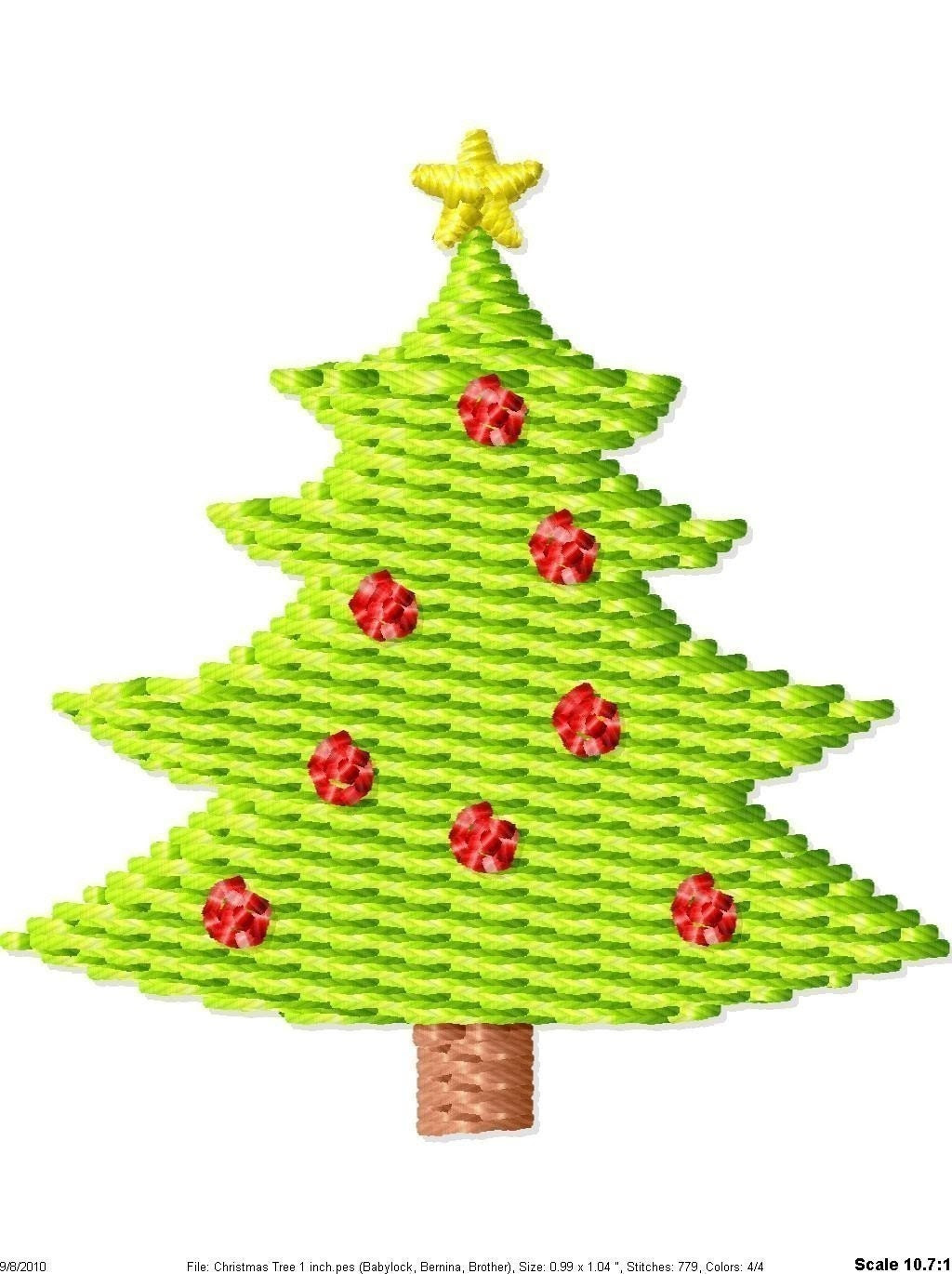 Christmas Tree Machine Embroidery Mini Design - SimplySweetEmbroider Christmas Tree Machine Embroidery Mini Design - SimplySweetEmbroider