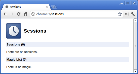 chrome sessions