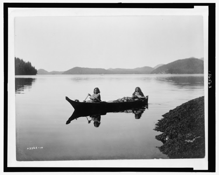 Description of  Title: Canoeing on Clayquot Sound.  <br />Date Created/Published: c1910.  <br />Photograph by Edward S. Curtis, Curtis (Edward S.) Collection, Library of Congress Prints and Photographs Division Washington, D.C.