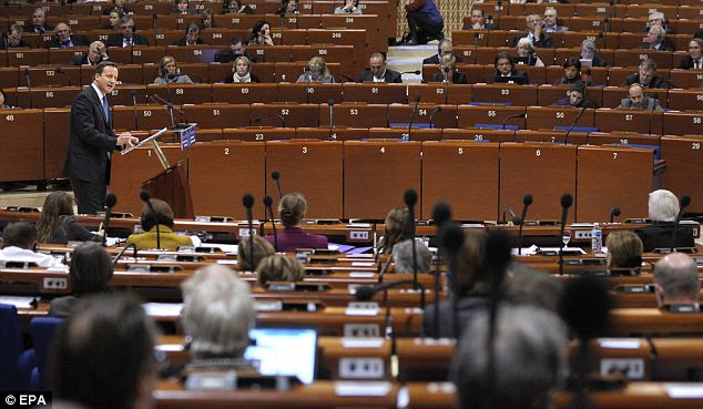 Mr Cameron also raised concerns over the growing backlog of more than 160,000 cases awaiting consideration at the Strasbourg court