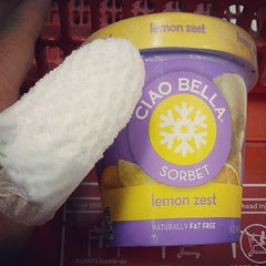 Four stitches on my thumb (ouch!), antibiotics, and medicinal lemon sorbet.