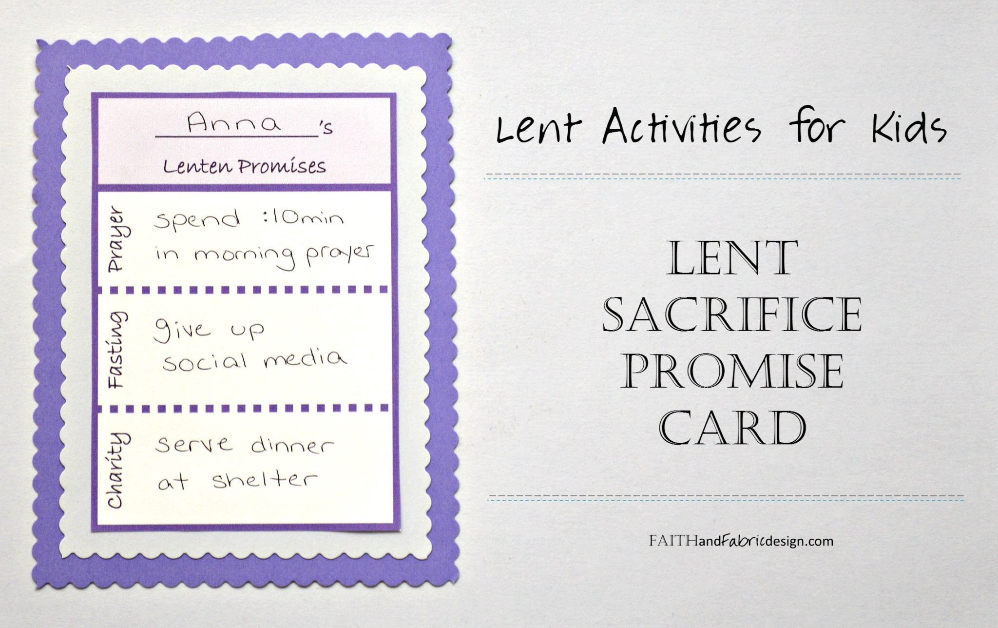 Download ACTIVITY: Lent Promise Card for Families (free printable ...