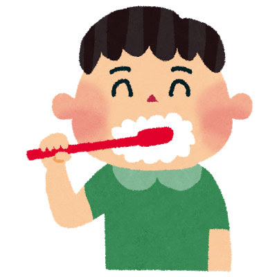 フリー素材 ぶくぶく泡を立てて歯磨きをする男の子のイラスト 元気な笑顔が可愛いデザイン