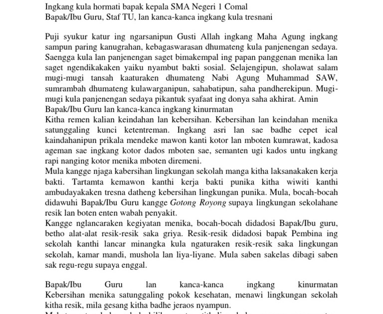 Pidato lelayu bahasa jawa