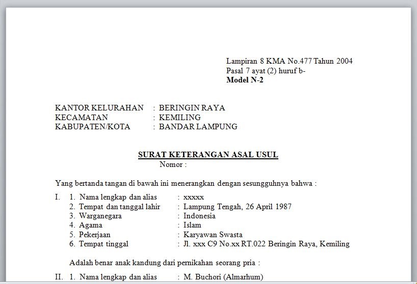 Contoh Surat Permohonan Pindah Alamat Rumah - Kumpulan Contoh Surat