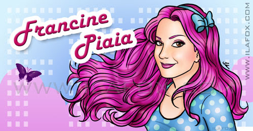 Desenho, header, cabeçalho, retrato, Francine Piaia, BBB9, Big Brother Brasil, cabelo rosa, by ila fox