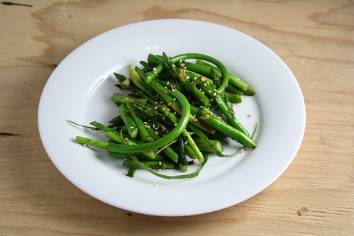 Asparagus and Garlic Scape Stirfry