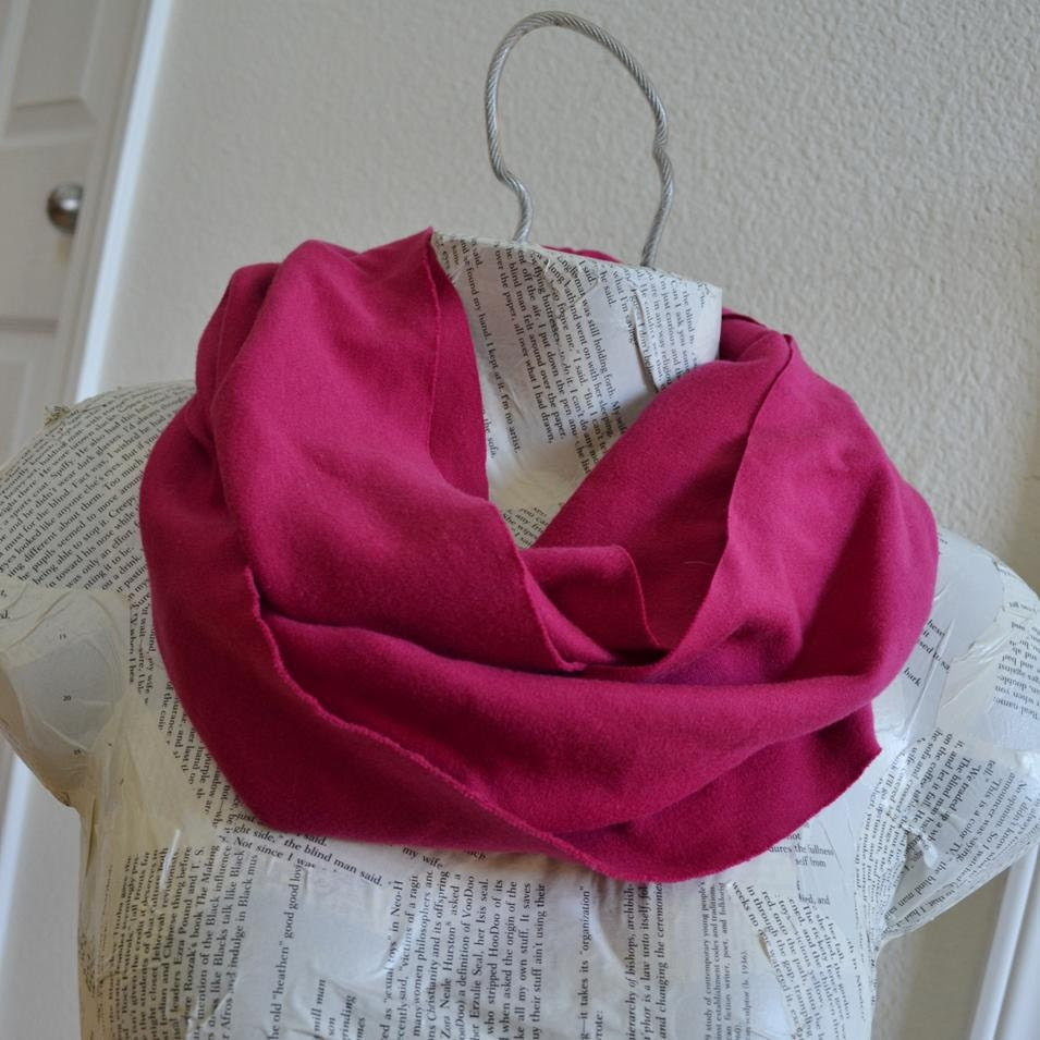 Raspberry Pink Infinity Scarf from Cotton Knit