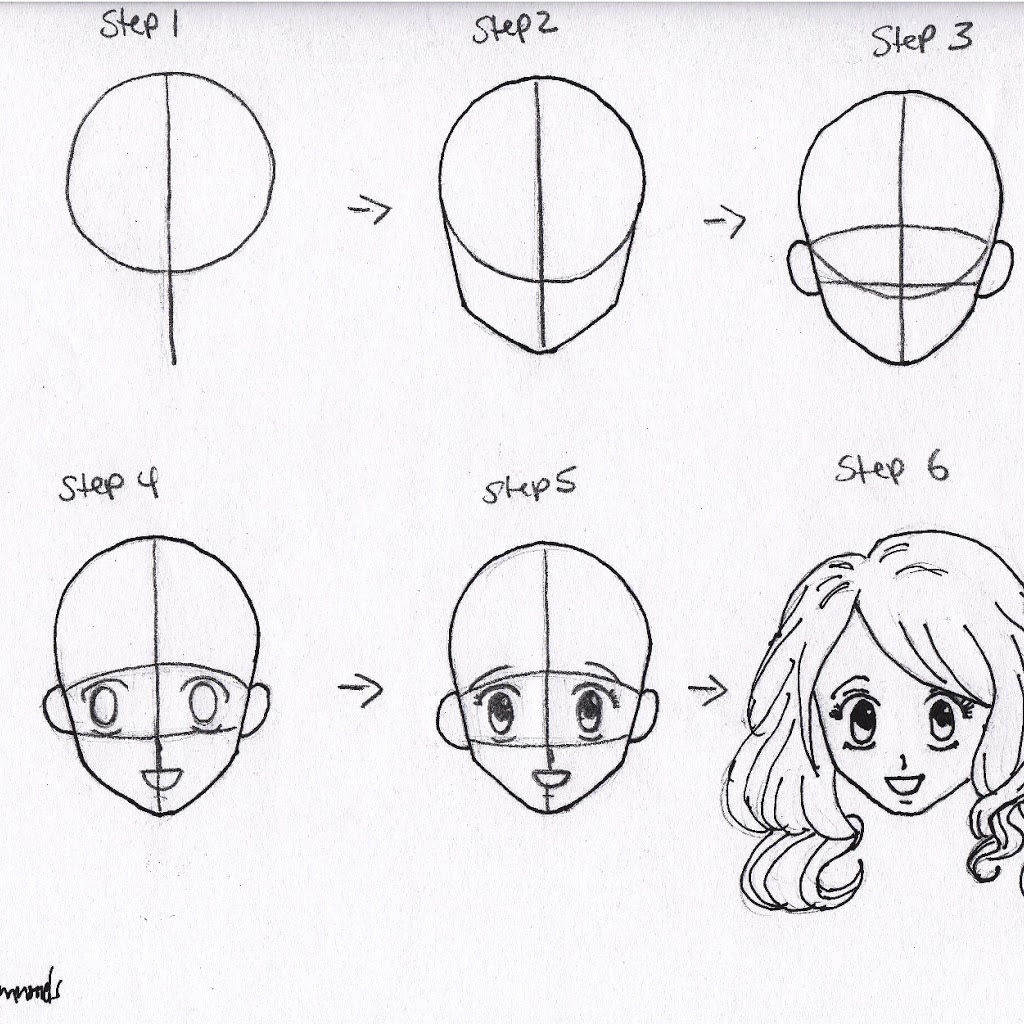 Featured image of post How To Draw Anime Head Female Step By Step Draw an outline of the head using a pencil this