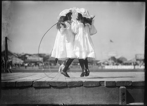 Girls skipping at an athletics carnival