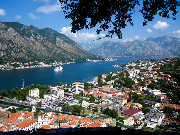 Bay of Kotor after hiking to the fortress.  Sunning views