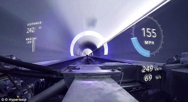 The Hyperloop One XP-1, the company's first-generation pod, accelerated for 300 meters and glided above the track using magnetic levitation before braking and coming to a gradual stop