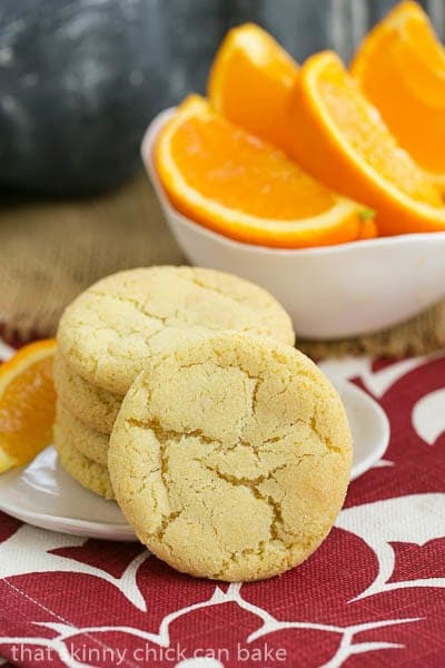Orange Crinkles | Chewy orange cookies with a crackled top