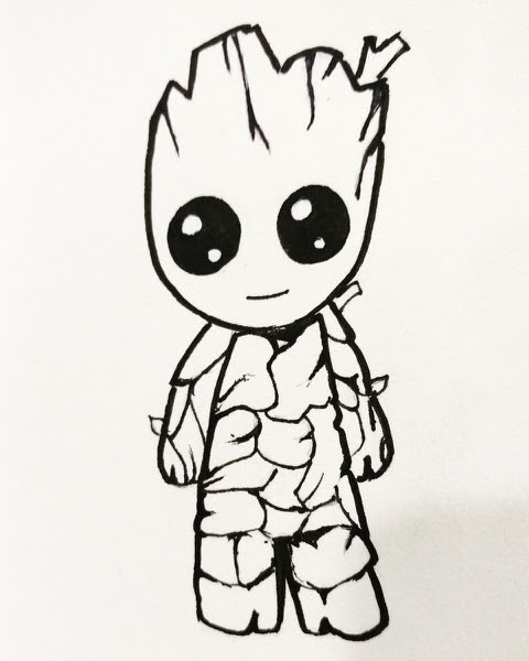 Baby Groot Cartoon Drawing Ilmu Pengetahuan 7