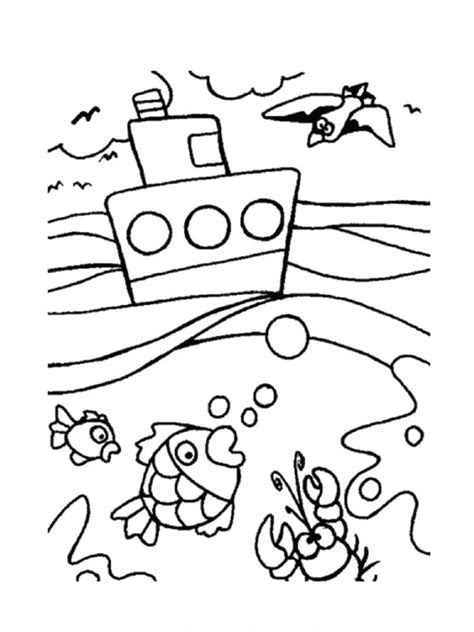 coloriage mer bateau dessin gratuit  imprimer
