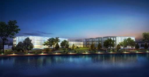 $85 million Whirlpool headquarters in Benton Harbor on prime riverfront property.