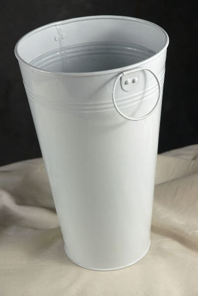 11" White Flower Market Buckets with handles 11" White Flower Market Buckets with handles