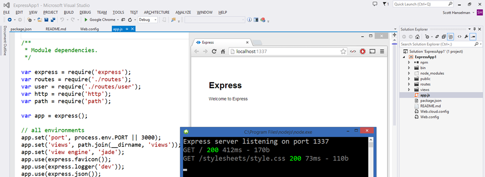 node.js and Express running in VS node.js and Express running in VS