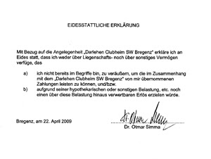 Nach österreichischem recht: Eidesstattliche erklärung österreich
