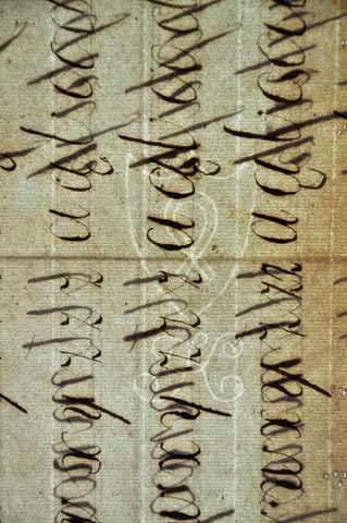 Filigran na papierze czerpanym - herb Małachowskich Nałęcz z literą K