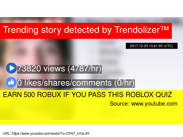 Roblox Quiz 500 Robux