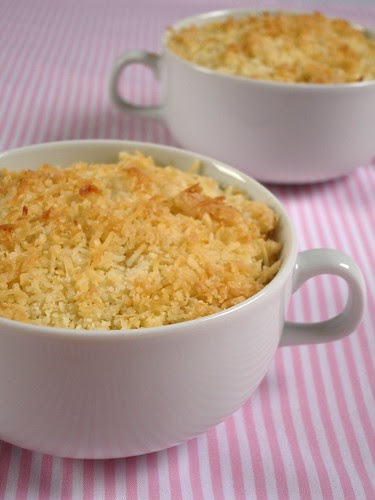 Plum and coconut crumble