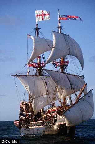 The Golden Hind, a replica of Sir Francis Drake's ship