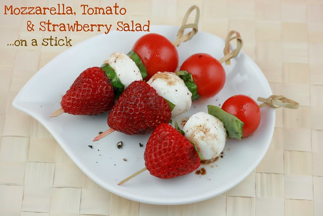 Mozzarella, Tomato and Strawberry Salad