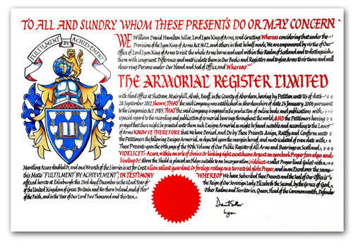 patent of arms the armorial register limited