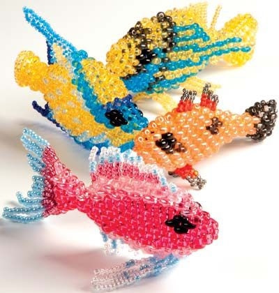 http://www.pinterest.com/pin/58828338856893407/ Home Décor Fish with Twin Seed Beads. Design by Preciosa. FREE Project with Instructions. #FMG Design Idea CAF3