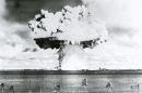 U.S. Navy handout image shows Baker, the second of the two atomic bomb tests, in which a 63-kiloton warhead was exploded 90 feet under water as part of Operation Crossroads, conducted at Bikini Atoll
