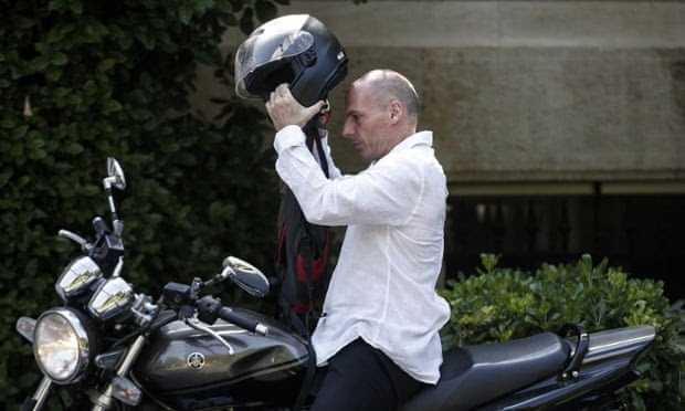 Greece’s finance minister, Yanis Varoufakis, arrives for a cabinet meeting at Tsipras’s office in Athens on Sunday