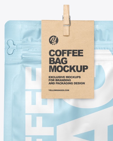 Download Coffee Bag Packaging Mockup Matte Coffee Bag With Clip Mockup In Bag Sack Mockups On Yellow Yellowimages Mockups