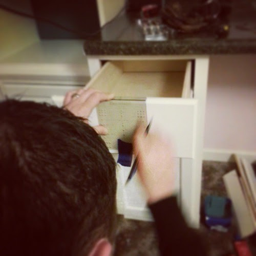 Bought him this thingamabobber today. Made him want to out cabinet pulls kn for me. I know how to work him. :) lol