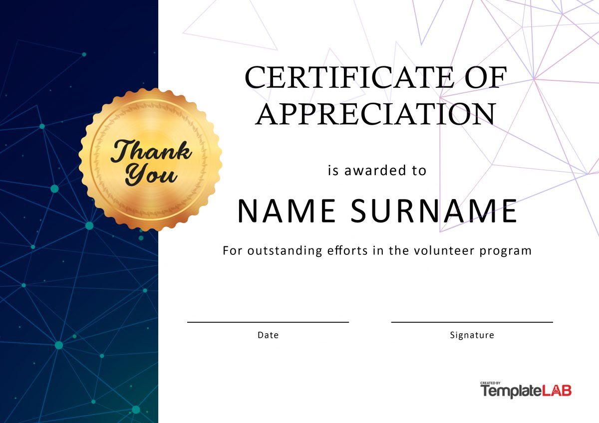 Certificate Of Appreciation Design Template Free Download Intended For Free Certificate Of Appreciation Template Downloads