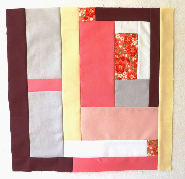 Log Cabin Improv block for Lynz/Hipbees - June13