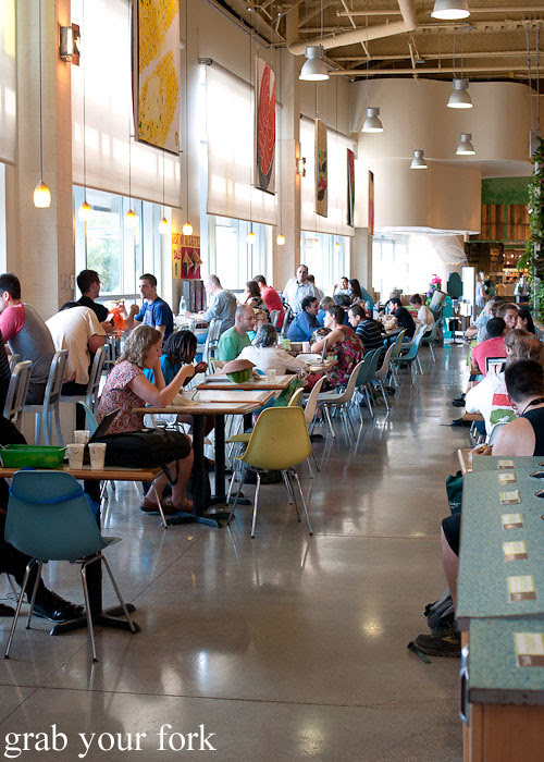 takeaway dining area at whole foods market flagship store supermarket groceries austin texas