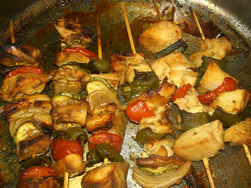 asian flavoured chicken souvlaki